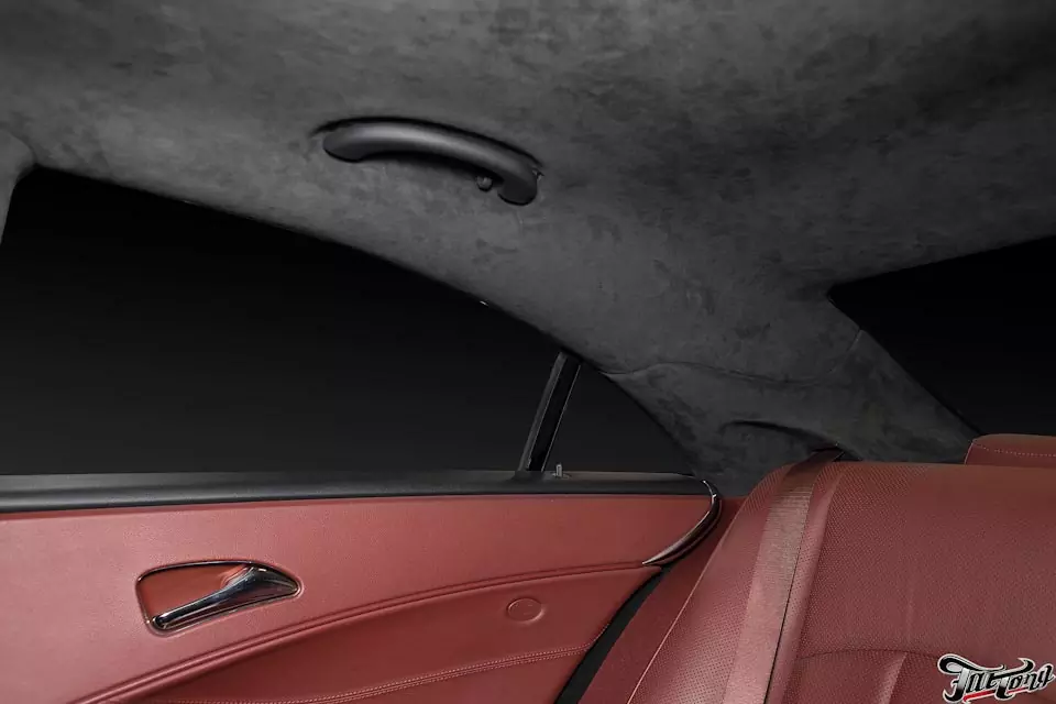 Mercedes CLS. Перетяжка потолка в алькантару.